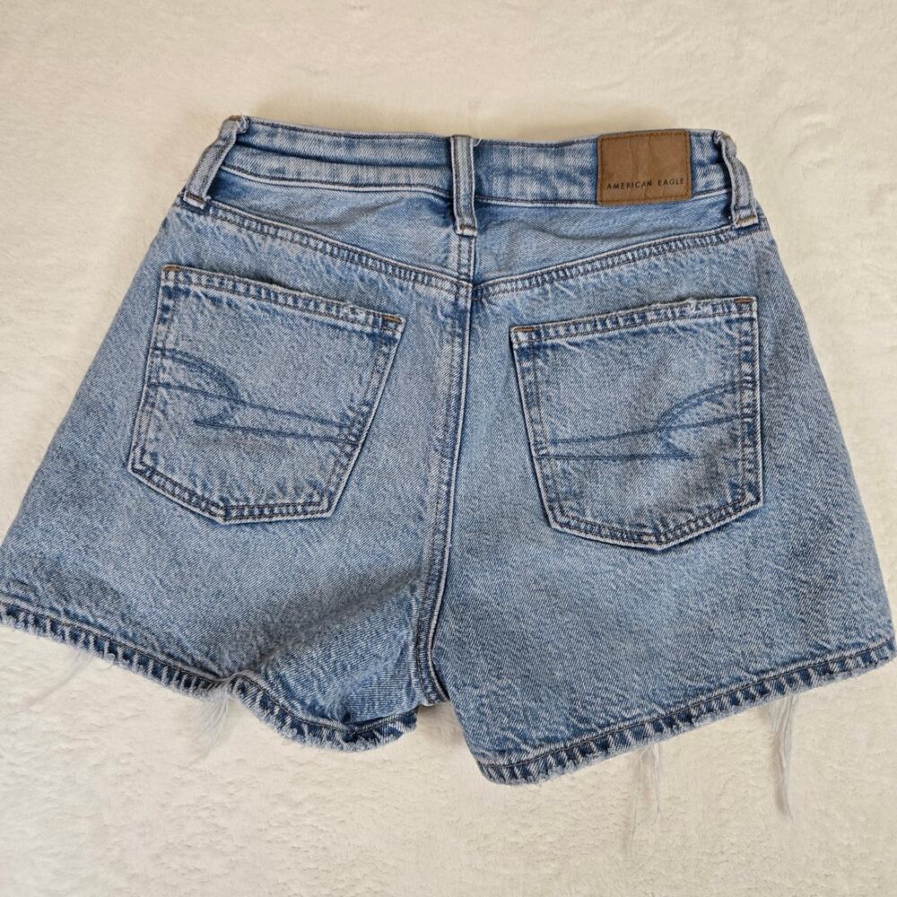 American Eagle 2 Piece Jeans Mom Shorts size 000 Distressed Womens 0690 - Picture 11 of 16